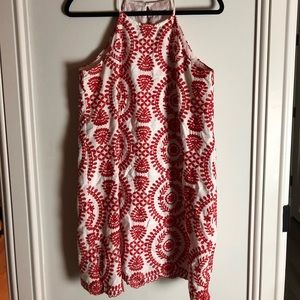 Vici red and white patterned dress